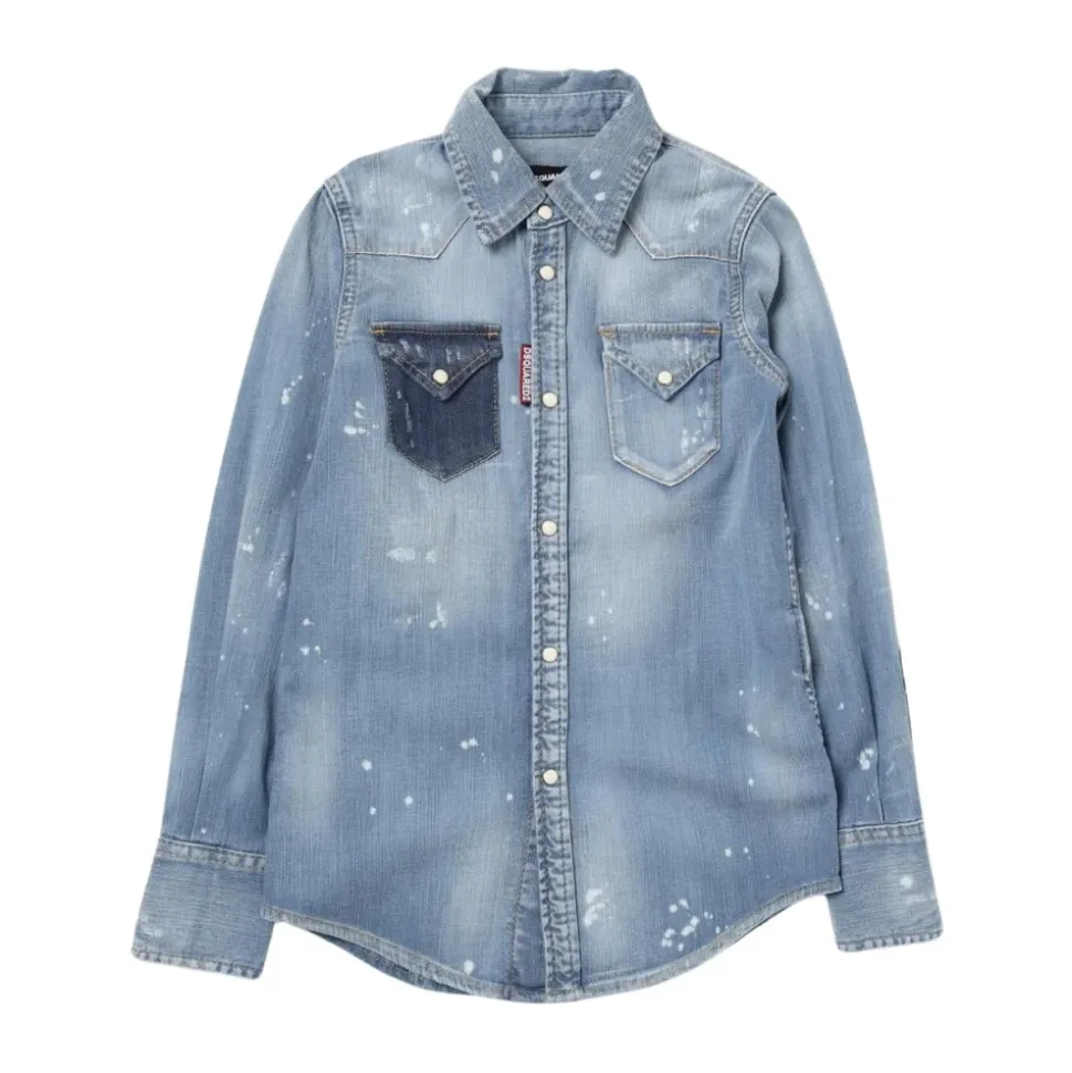 Blau Paint Splatter Hemd für Kinder