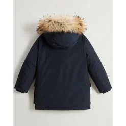 Blaue Arctic Abnehmbare Pelz Parka