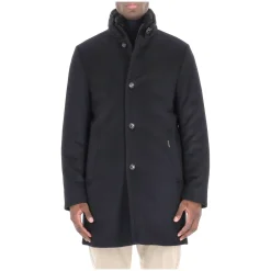 Blaue Biberwolle Kaschmir Daunenjacke