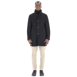 Blaue Biberwolle Kaschmir Daunenjacke