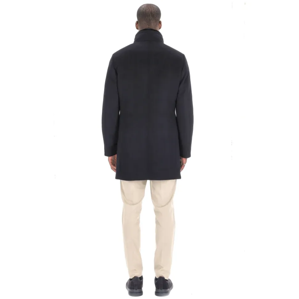 Blaue Biberwolle Kaschmir Daunenjacke