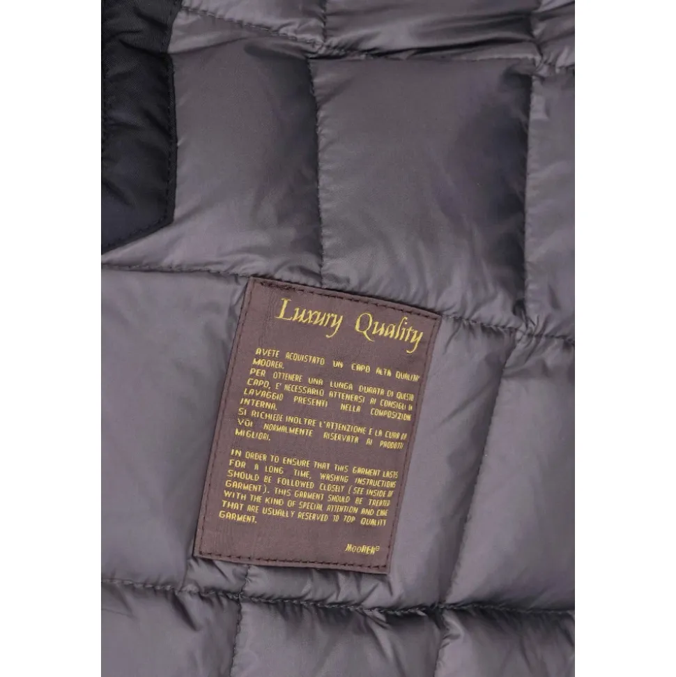 Blaue Biberwolle Kaschmir Daunenjacke