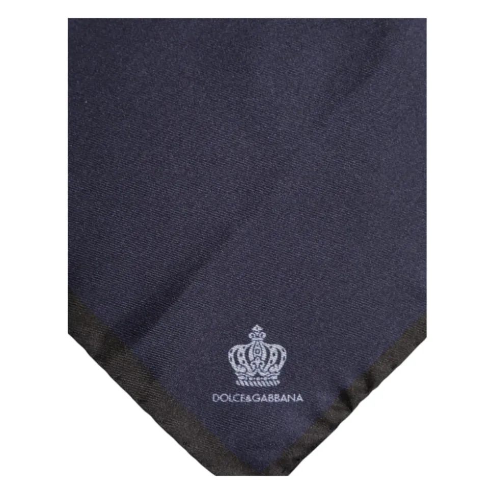 Blaue DG Crown Seiden Foulard Schal