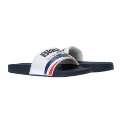 Blaue Flip Flops und Slider