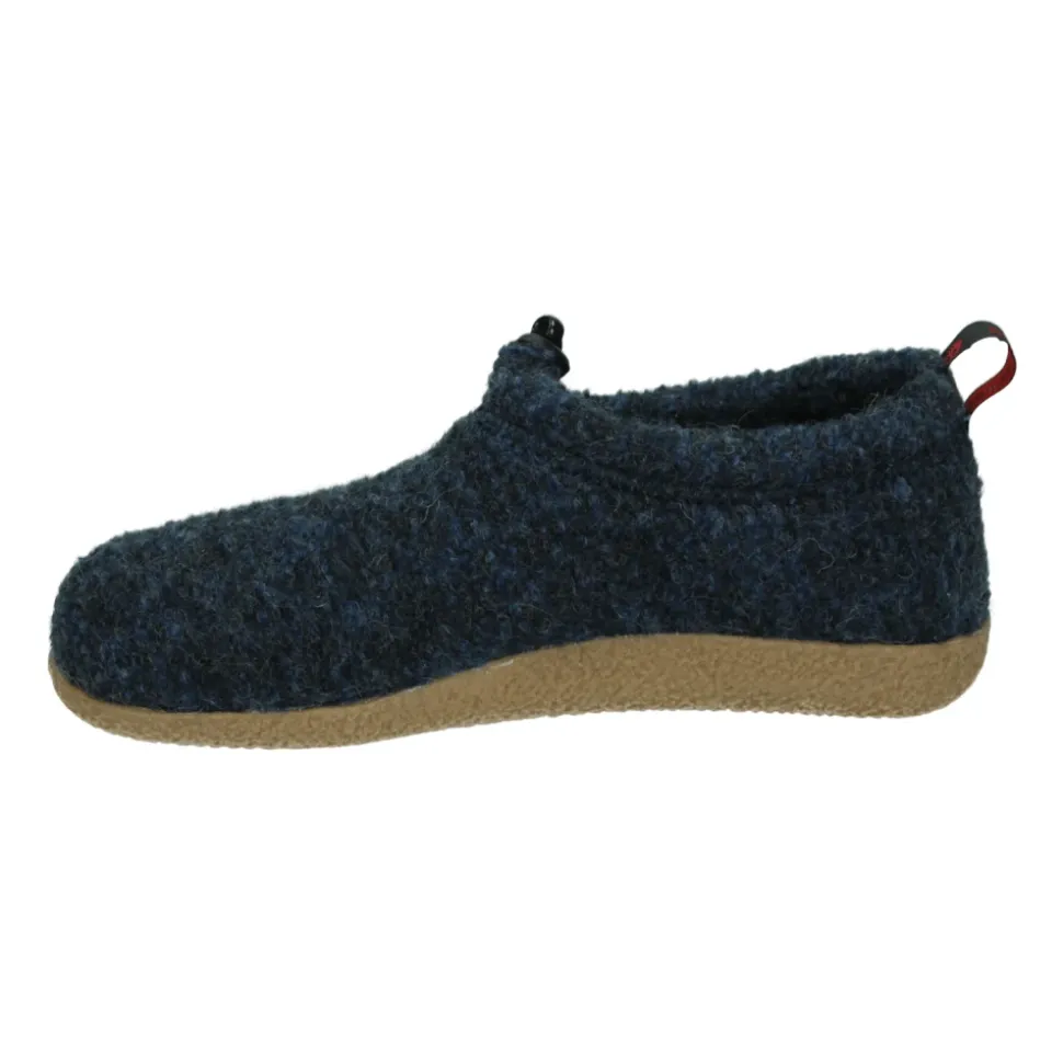 Blaue Geschlossene Hausschuhe mit Fellfutter