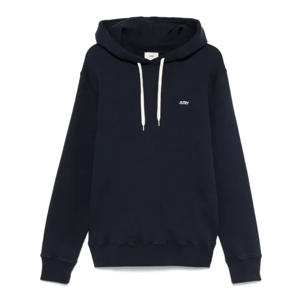 Blaue Hoodie mit Besticktem Logo