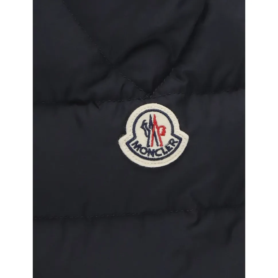 Blaue Kinder Daunenjacke Hoher Kragen
