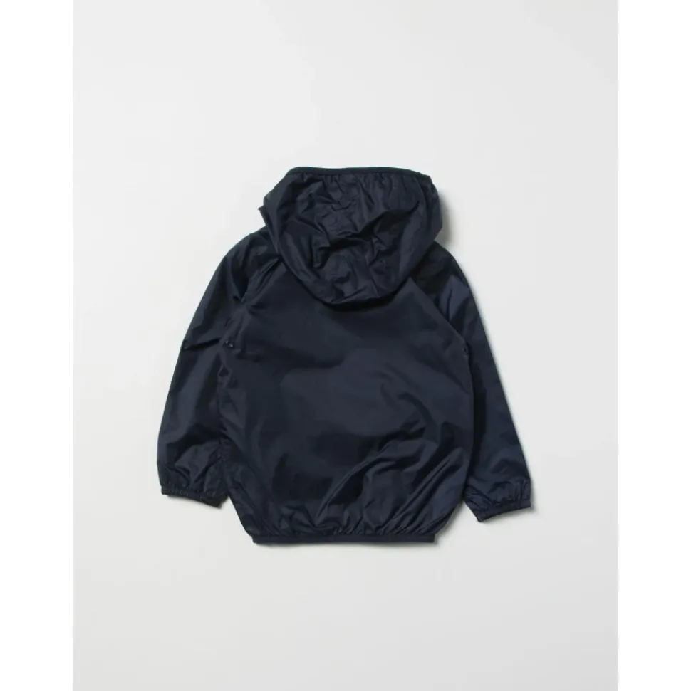 Blaue Kinderjacke mit Kapuze