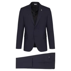Blaue Kleidjacke mit Zigarettenhose
