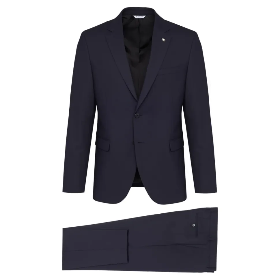Blaue Kleidjacke mit Zigarettenhose