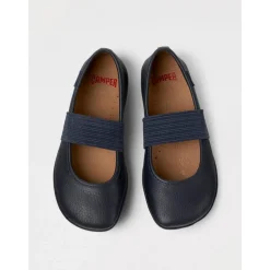 Blaue Leder Kinderschuhe mit Klettverschluss