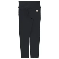 Blaue Mädchenleggings Elastischer Bund Logo-Patch