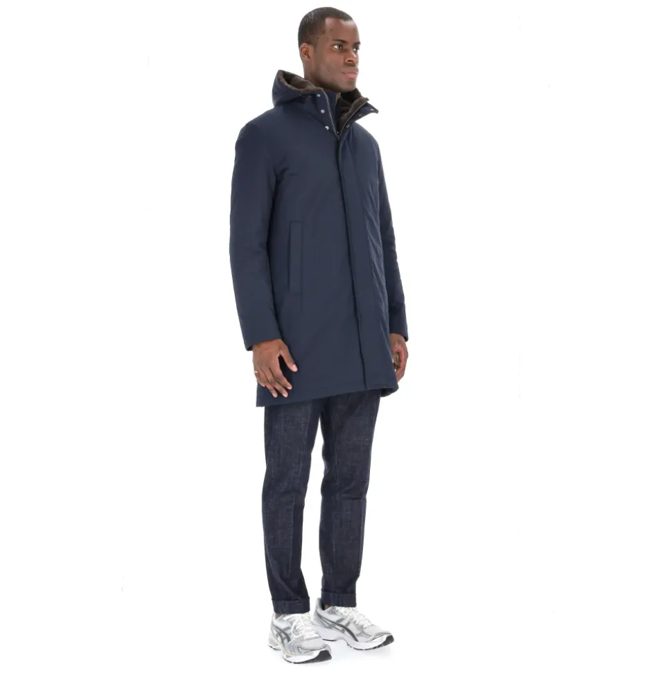 Blaue Parka mit Teddyfutter