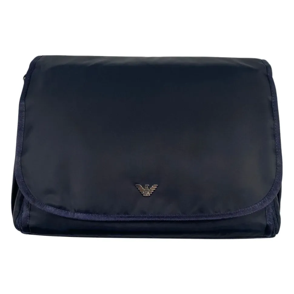 Blaue Rechteckige Wickeltasche mit Zubehör
