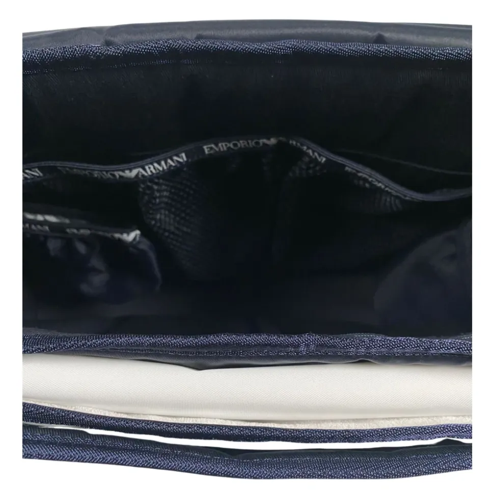 Blaue Rechteckige Wickeltasche mit Zubehör