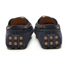 Blaue Wildleder Flache Schuhe