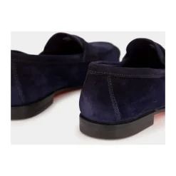 Blaue Wildleder Penny Loafers Eleganter Stil