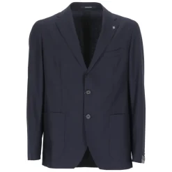 Blaue Wolljacke