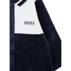 Blauer Chenille Jumpsuit mit Logo-Detail