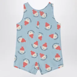 Blauer Kurzer Baby-Strampler Neonato/Bambino