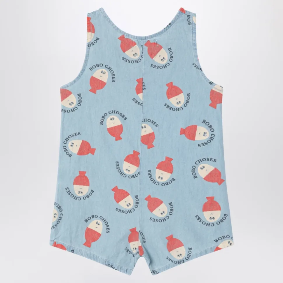 Blauer Kurzer Baby-Strampler Neonato/Bambino