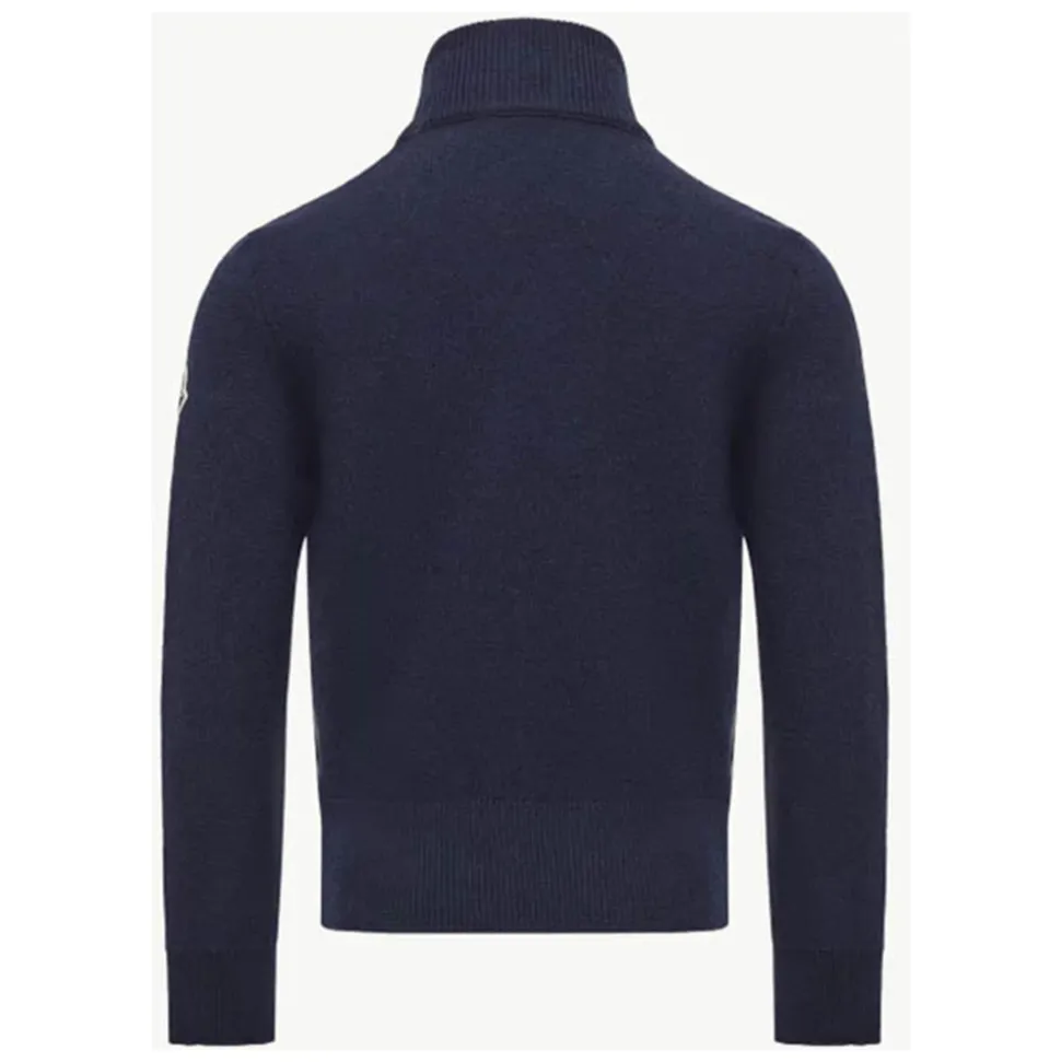Blauer Pullover mit Reißverschluss
