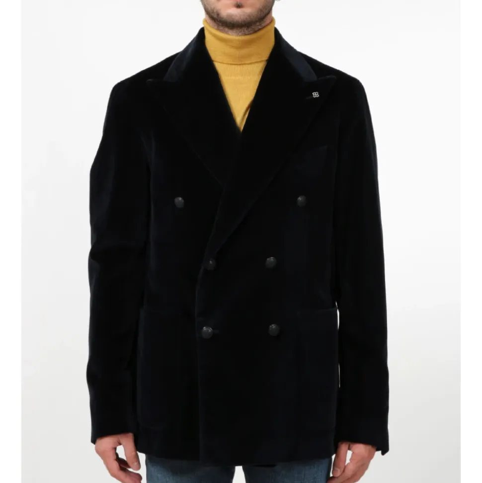 Blauer Samt-Blazer