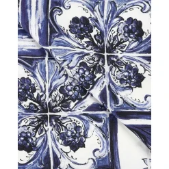 Blauer Seiden-Twill Handgefertigter Schal