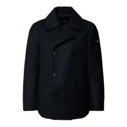 Blauer Wintermantel Stilvolles Design