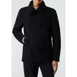 Blauer Wintermantel Stilvolles Design