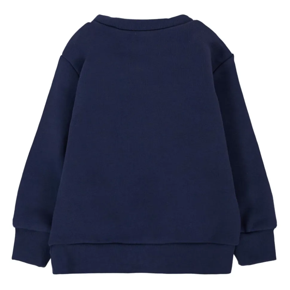 Blaues Baumwoll-Sweatshirt mit Ahornblatt