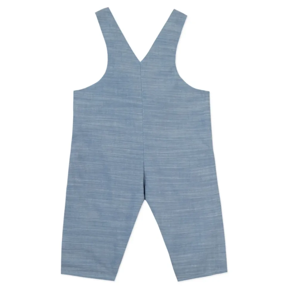 Blaues Denim Fleurie besticktes Kleid