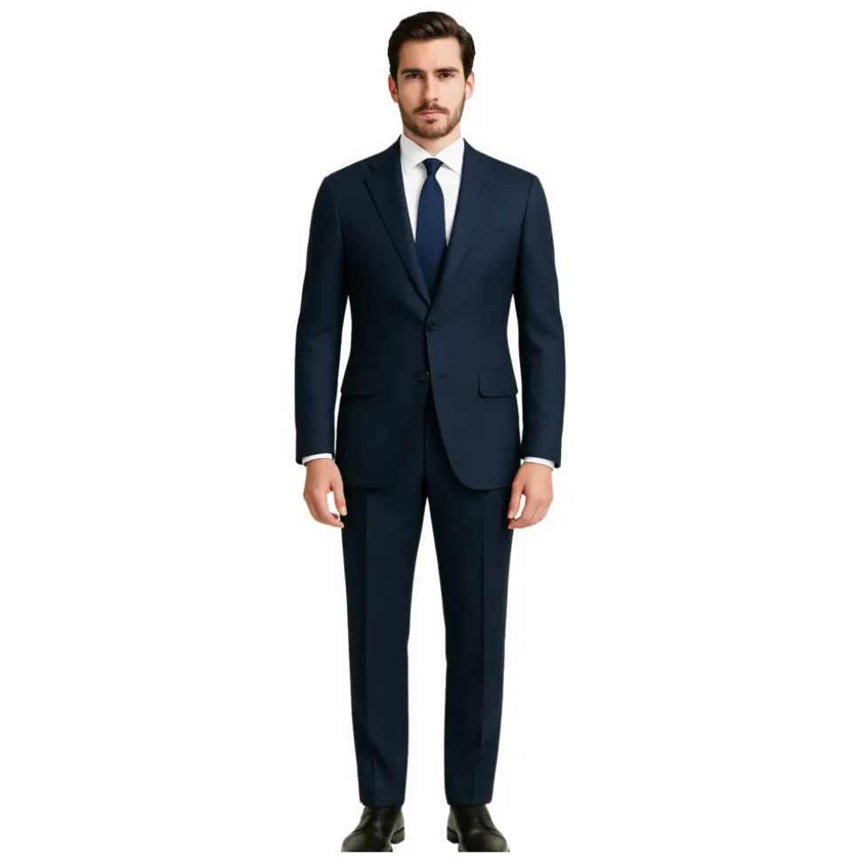 Blaues Milano Kleid Slim Fit