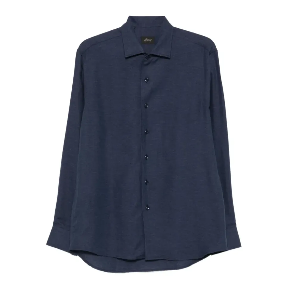Blaues Regular Fit Hemd Made in Italy