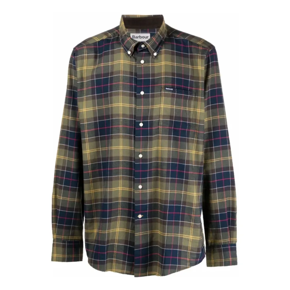 Blaues Tartan Button-Down Hemd