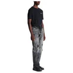 Bleached Straight Denim Pants