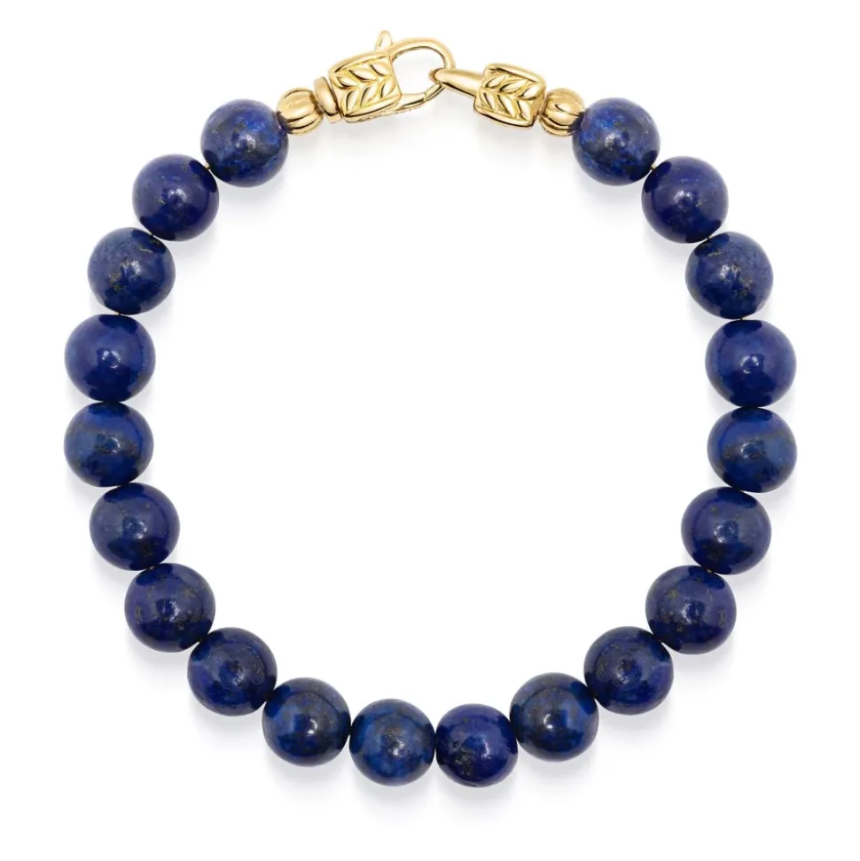 Blue Dumortierite Healing Bracelet with Gold Lock
