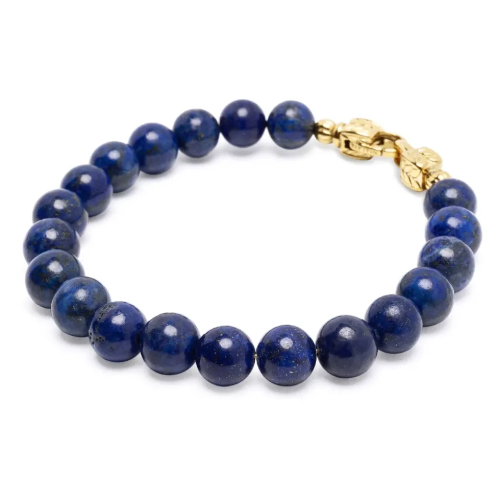 Blue Dumortierite Healing Bracelet with Gold Lock