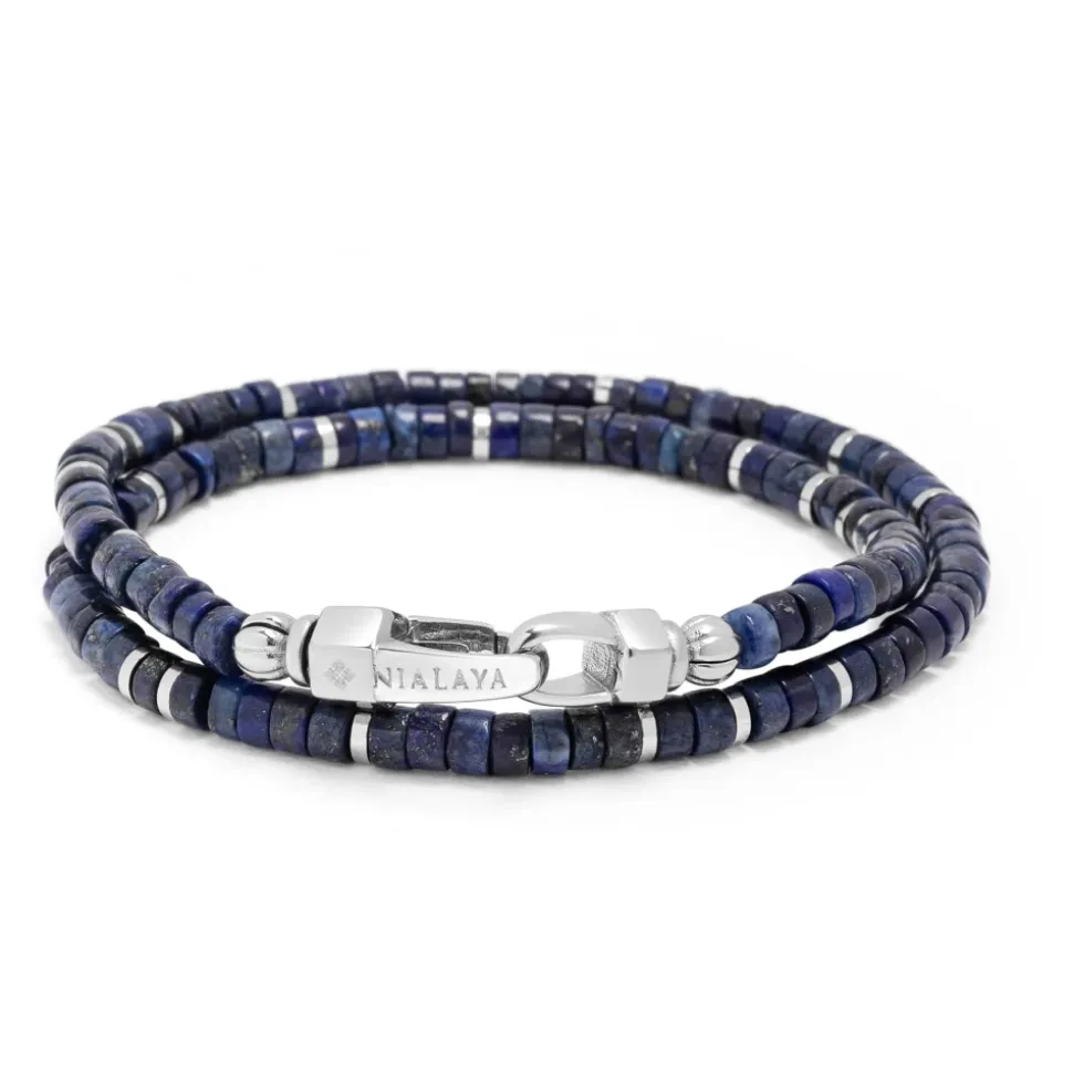 Blue Lapis Heishi Wrap Bracelet