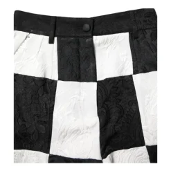 Blumige Brokat High Waist Shorts