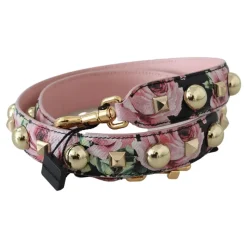 Blumiger Gold Stud Lederriemen Rosa