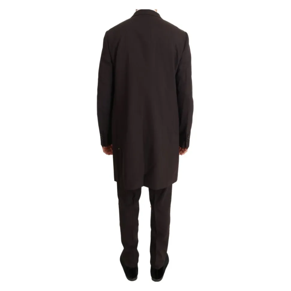 Bordeaux Woll Stretch 3-teiliger Anzug