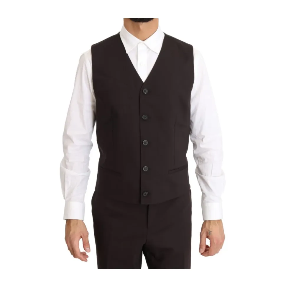 Bordeaux Woll Stretch 3-teiliger Anzug