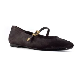 Braune Ballerinas aus Kalbshaar