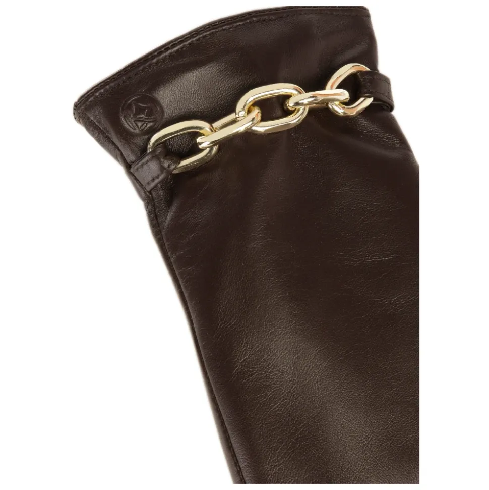 Braune Handschuhe mit Kette