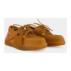 Braune Hybrid-Bootsschuhe aus Leder