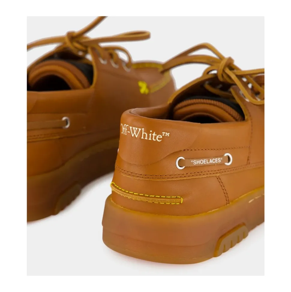 Braune Hybrid-Bootsschuhe aus Leder