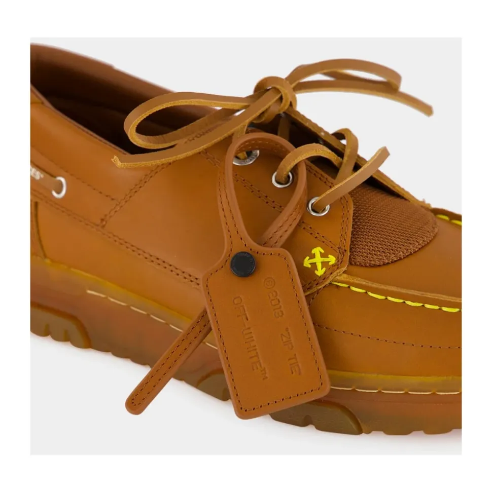 Braune Hybrid-Bootsschuhe aus Leder