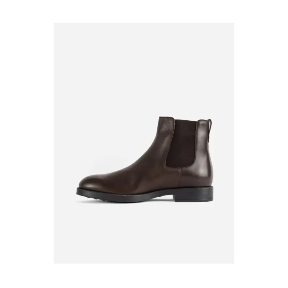 Braune Kalbsleder Chelsea Boots