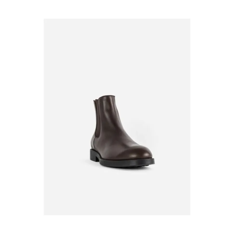 Braune Kalbsleder Chelsea Boots